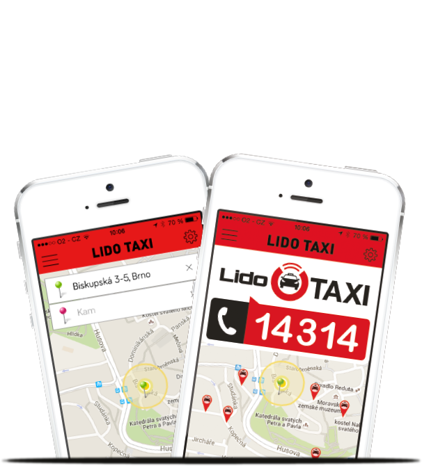Mobilní aplikace LIDO taxi Brno